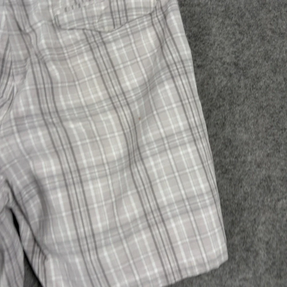 Y2K Dockers Shorts Mens 34 Gray Plaid Cotton Classic Fit Casual Summer Chino 00s